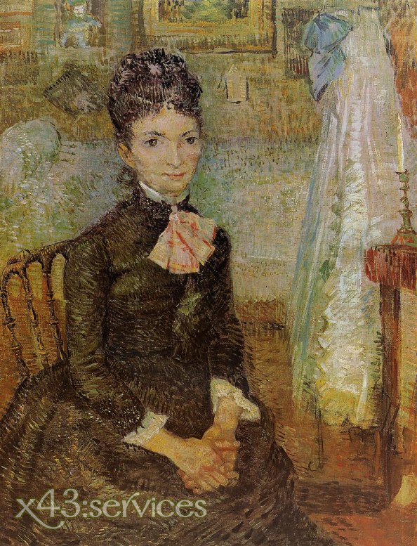 Vincent van Gogh - Frau sitzt an einer Wiege